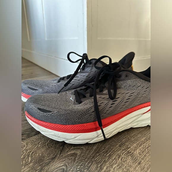 Hoka One One Clifton 8 Running Shoes Men Size 9.5D Gray Comfort Low Top Sneakers - Picture 9 of 11